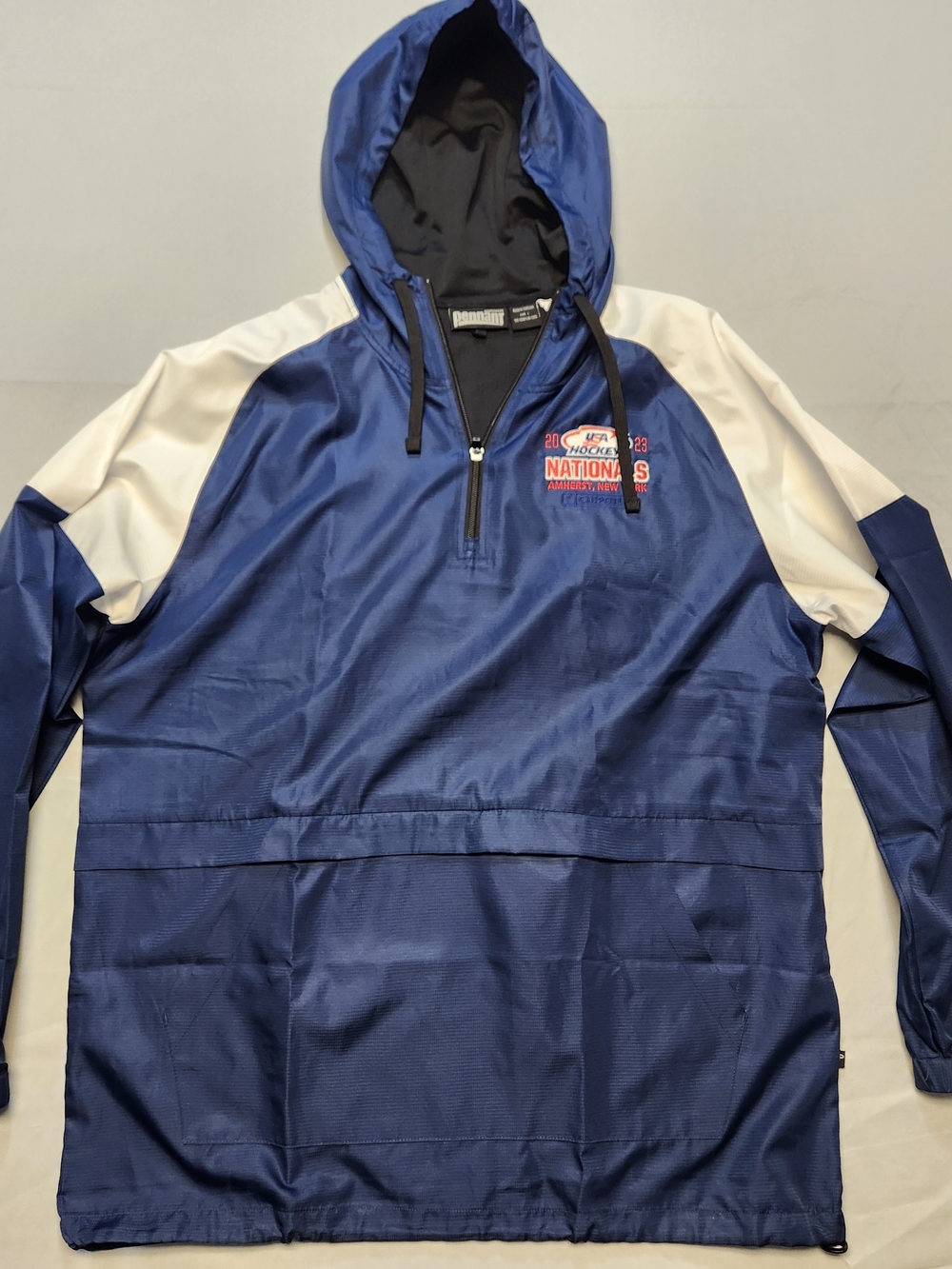 Pennant Navy and White Hooded USA Hockey Nationals Windbreaker Pullover